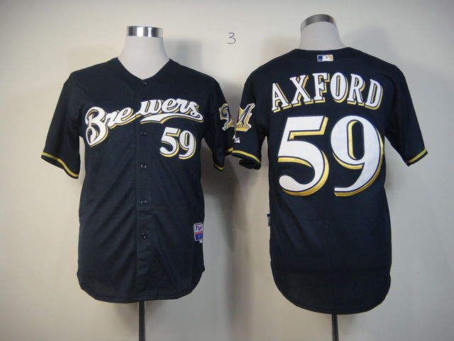 Men Milwaukee Brewers #59 Axford Blue MLB Jerseys